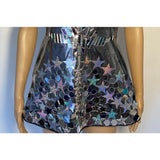 Mirror Dress Skater  Rave Festival Outfit Futuristic Disco Ball Umbrella Fan Boot Wraps