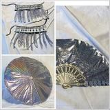 Mirror Dress Skater  Rave Festival Outfit Futuristic Disco Ball Umbrella Fan Boot Wraps