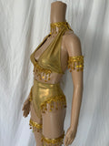 Golden Stars Galaxy Celestial Rave  Festival Outfit Bikini Necklace Leg garters
