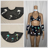Rave mini cheeky circle skirt 10 inches 12 color chooses Festival beach skirt
