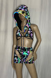 Cleopatras Lure face mask Halloween costumes rave wear festival outfits Cher Jasmine gorean toga lingerie bikinis reflective clothes