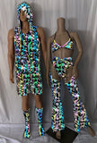 Cleopatras Lure face mask Halloween costumes rave wear festival outfits Cher Jasmine gorean toga lingerie bikinis reflective clothes